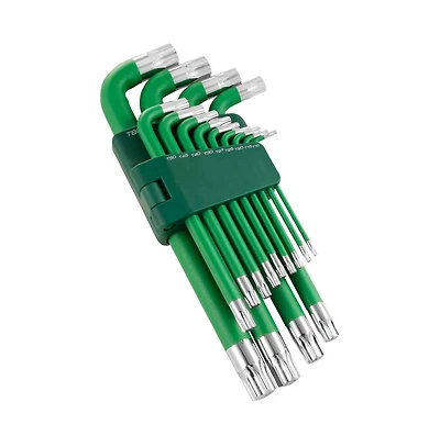 Powerbuilt 13 Piece Torx Long Arm Magnetic Hex Key Wrench Set Green