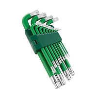 Powerbuilt 13 Piece Torx Long Arm Magnetic Hex Key Wrench Set Green