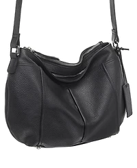 Mancini Women's Pebbled Scarlet Crossbody Hobo Bag