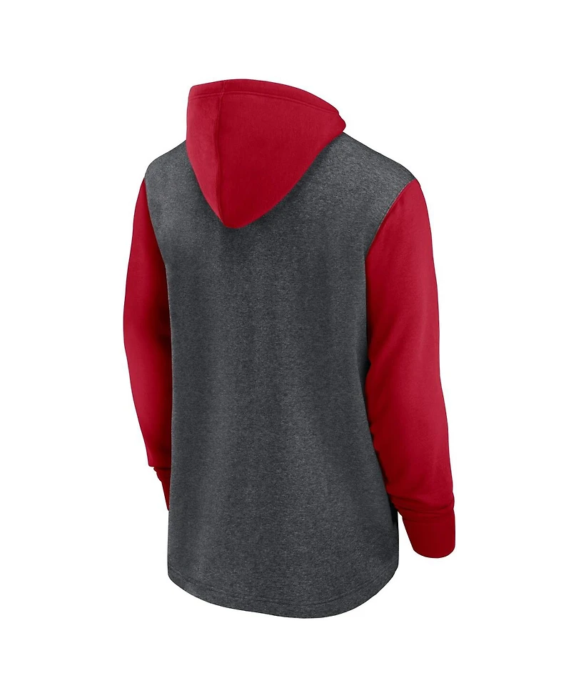 Men's Nike Heathered Charcoal, Red Tampa Bay Buccaneers Surrey Legacy Pullover Hoodie