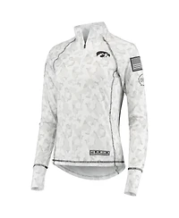 Women's Colosseum White Iowa Hawkeyes Oht Military-Inspired Appreciation Officer Arctic Camo 1/4-Zip Jacket