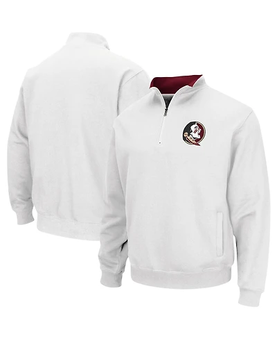 Men's Colosseum White Florida State Seminoles Tortugas Logo Quarter-Zip Pullover Jacket