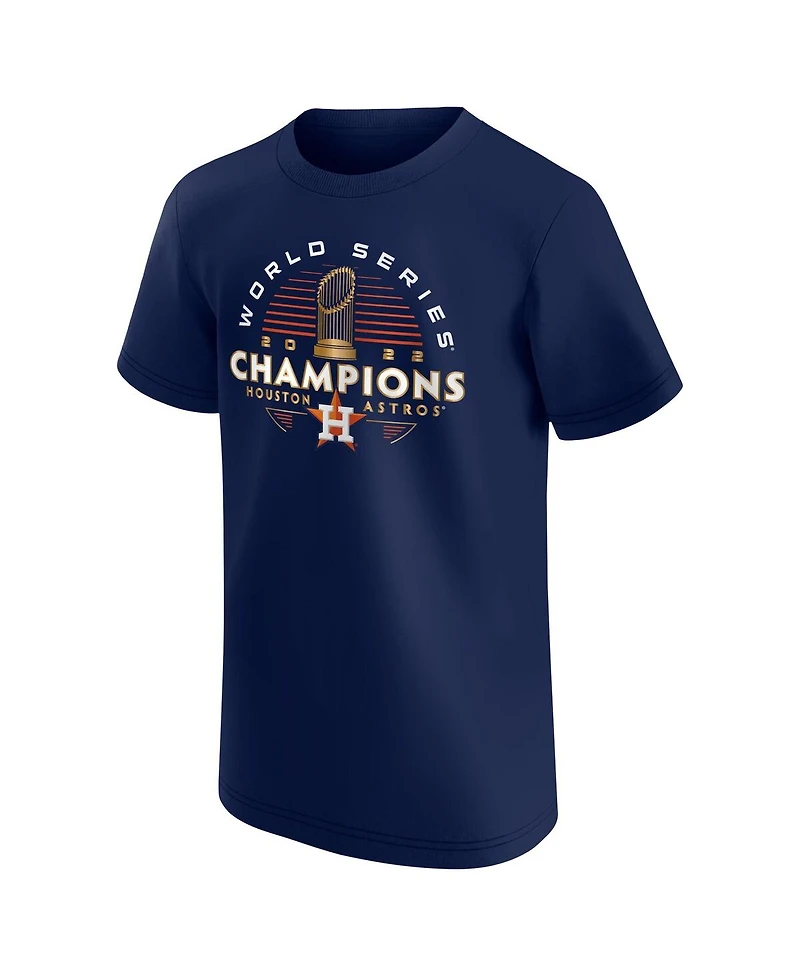 Big Boys Fanatics Navy Houston Astros 2022 World Series Champions Signature Roster T-shirt