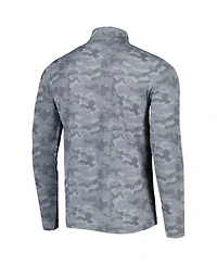 Men's Antigua Gray Philadelphia Eagles Brigade Throwback Quarter-Zip Top