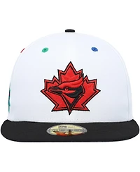 Men's New Era White, Black Toronto Blue Jays 25th Anniversary Primary Eye 59FIFTY Fitted Hat