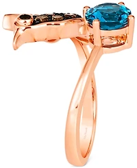 Le Vian Deep Sea Blue Topaz (1-3/8 ct. t.w.) & Diamond (1/3 Hummingbird Ring 14k Rose Gold