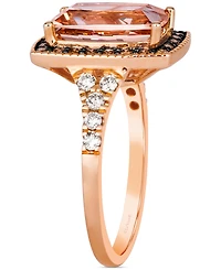 Le Vian Peach Morganite (2-1/3 ct. t.w.) & Diamond (3/8 ct. t.w.) Halo Statement Ring in 14k Rose Gold