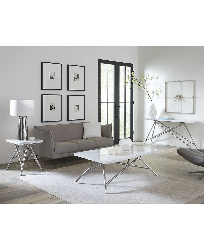 Coral Carrara Marble Console Table