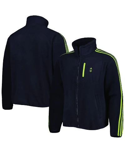 Men's adidas Navy Manchester United Lifestyler Fleece Full-Zip Jacket