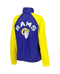 Women's G-iii 4Her by Carl Banks Royal, Gold Los Angeles Rams Confetti Raglan Full-Zip Track Jacket