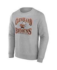 Men's Fanatics Heathered Gray Cleveland Browns Playability Pullover Sweatshirt