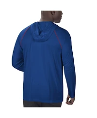 Men's Starter Navy New England Patriots Vintage-Like Logo Raglan Hoodie T-shirt
