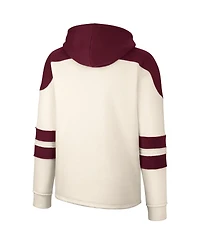 Men's Colosseum Cream Texas A&M Aggies Lace-Up 4.0 Vintage-Like Pullover Hoodie
