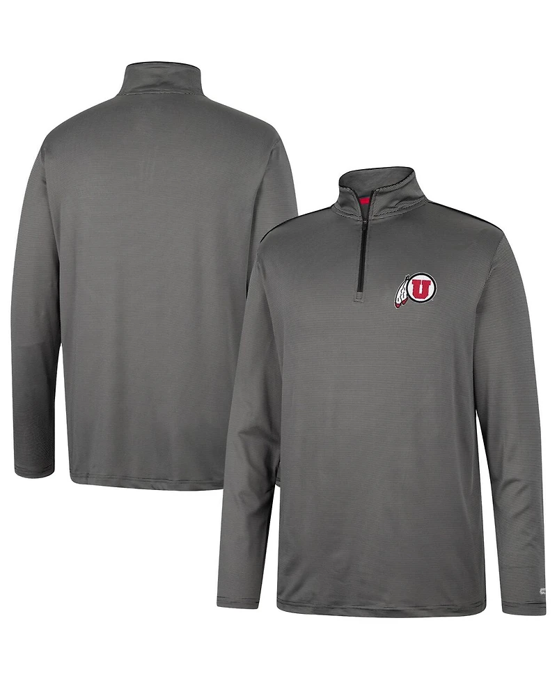 Men's Colosseum Charcoal Utah Utes Logo Quarter-Zip Windshirt