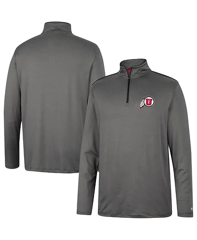Men's Colosseum Charcoal Utah Utes Logo Quarter-Zip Windshirt