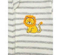 Little Me Baby Boys Long Sleeved Striped Lion Footed Coverall
