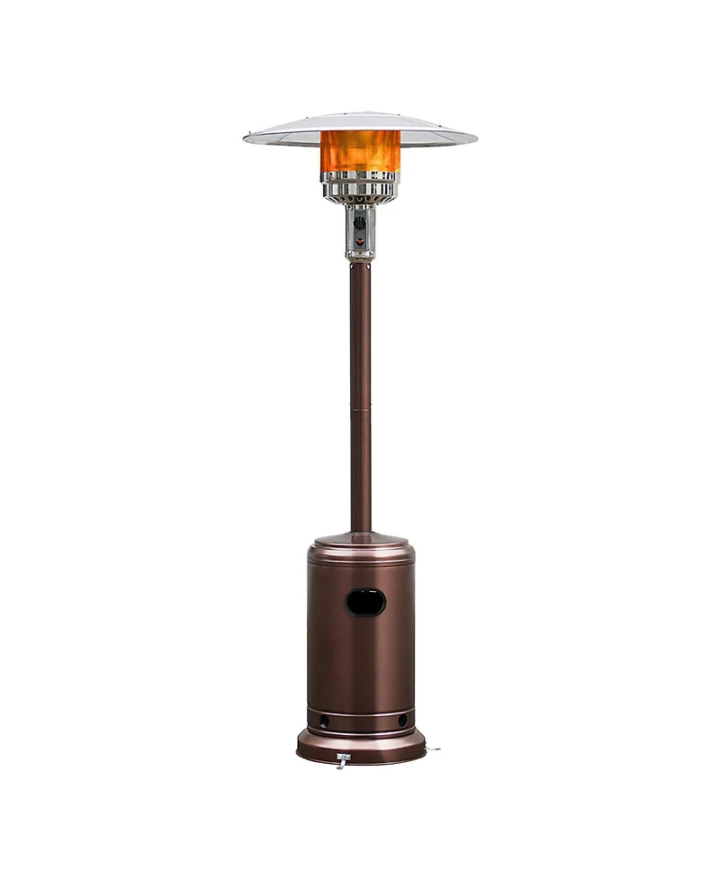 Costway 50000 Btu Propane Patio Heater Standing Steel W/ Wheels Bronze