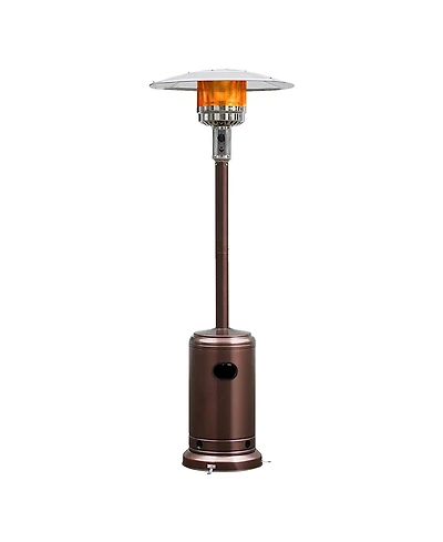 Costway 50000 Btu Propane Patio Heater Standing Steel W/ Wheels Bronze