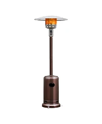 Costway 50000 Btu Propane Patio Heater Standing Steel W/ Wheels Bronze