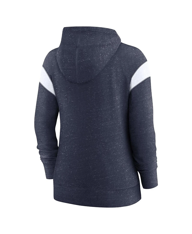 Women's Nike College Navy and White Seattle Seahawks Plus Size Monaco Full-Zip Hoodie