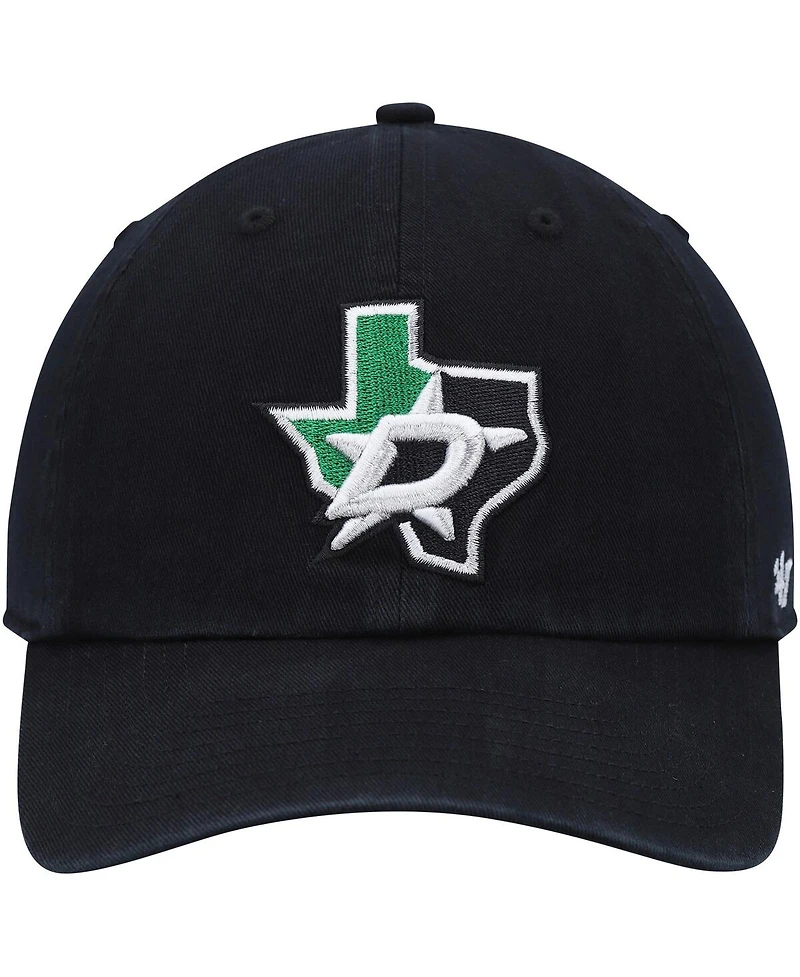 Men's '47 Brand Black Dallas Stars Clean Up Adjustable Hat