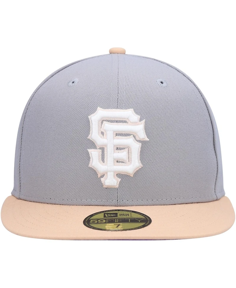 Men's New Era Gray, Peach San Francisco Giants 2007 Mlb All-Star Game Purple Undervisor 59FIFTY Fitted Hat