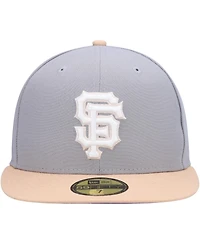 Men's New Era Gray, Peach San Francisco Giants 2007 Mlb All-Star Game Purple Undervisor 59FIFTY Fitted Hat
