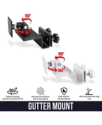 Wasserstein Gutter Mount Compatible with Ring, Arlo, Blink, Reolink Cams and Compatible Solar Panels ( Pack