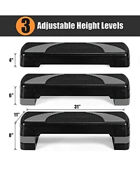 31'' Aerobic Exercise Stepper Cardio Trainer W/Riser Adjustable