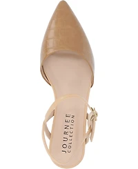 Journee Collection Women's Brynn Block Heel Pointed Toe Flats