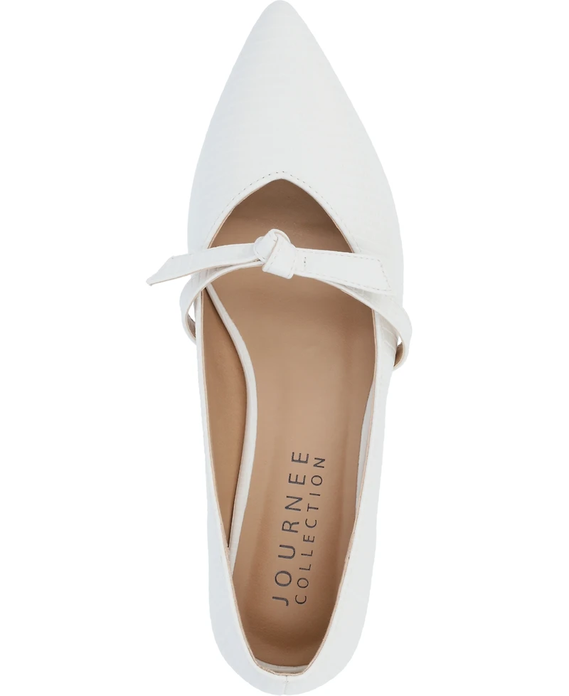 Journee Collection Women's Cait Bow Mary Jane Pointed Toe Flats