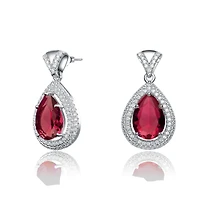Gv Sterling Silver White Gold Cubic Zirconia Pear Drop Earrings