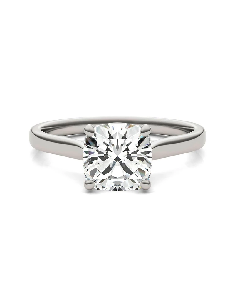 Charles & Colvard Moissanite Cushion Cut Solitaire Ring (2 ct. t.w. Diamond Equivalent) 14k White or Yellow Gold