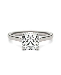 Charles & Colvard Moissanite Cushion Cut Solitaire Ring (2 ct. t.w. Diamond Equivalent) 14k White or Yellow Gold