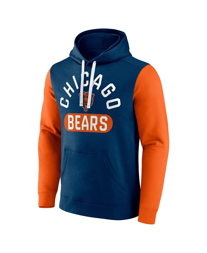 Men's Fanatics Navy Chicago Bears Extra Point Pullover Hoodie