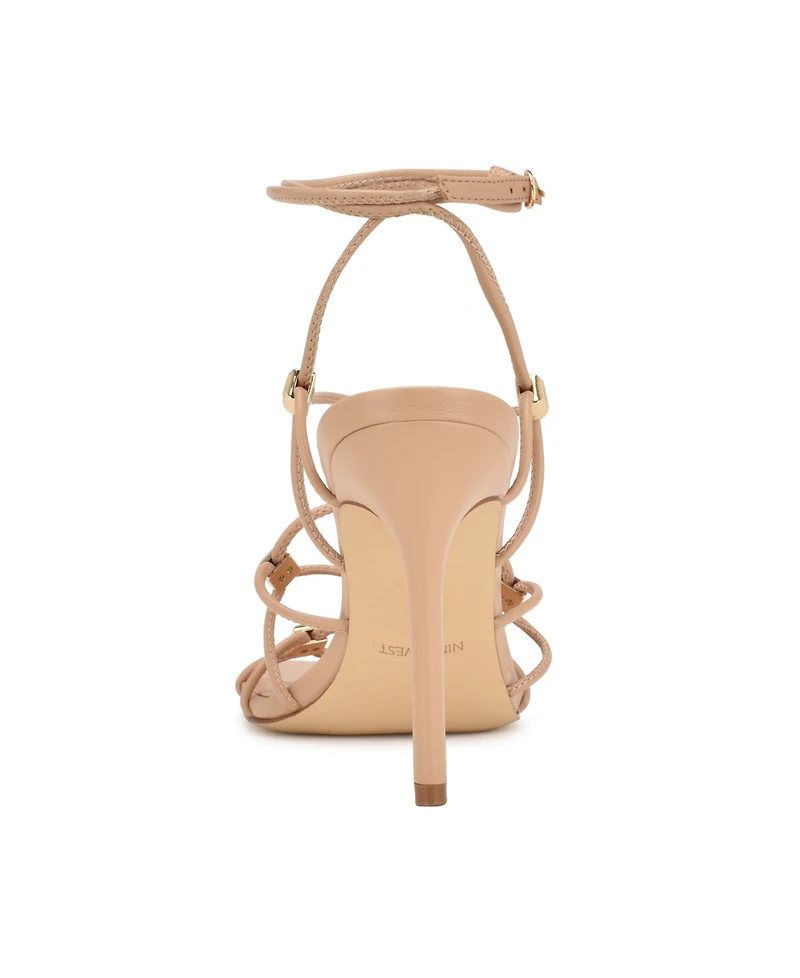 Nine West Women's Tenor Ankle Wrap Heeled Dress Sandals