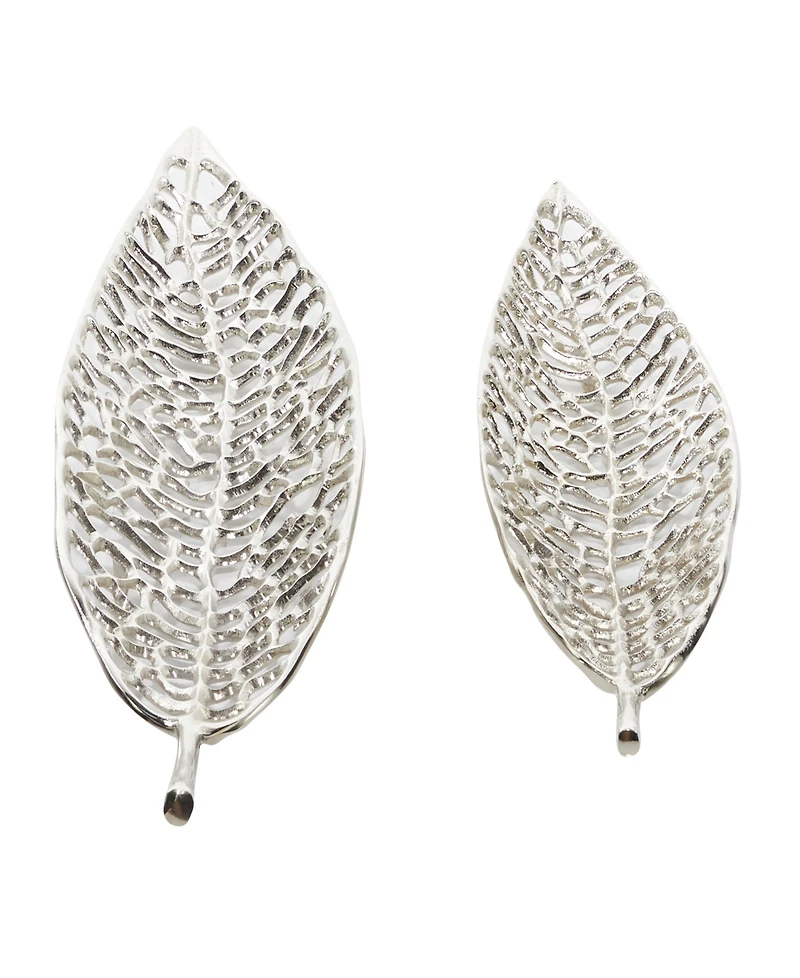 Rosemary Lane Metal Leaf Tray, Set of 2, 31", 24" W