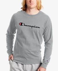 Champion Men's Script-Logo Long Sleeve Tshirt