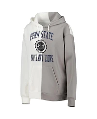 Women's Gameday Couture Gray and White Penn State Nittany Lions Split Pullover Hoodie