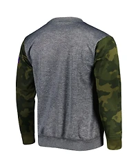 Men's Fanatics Heather Charcoal Philadelphia 76ers Camo Stitched Sweatshirt