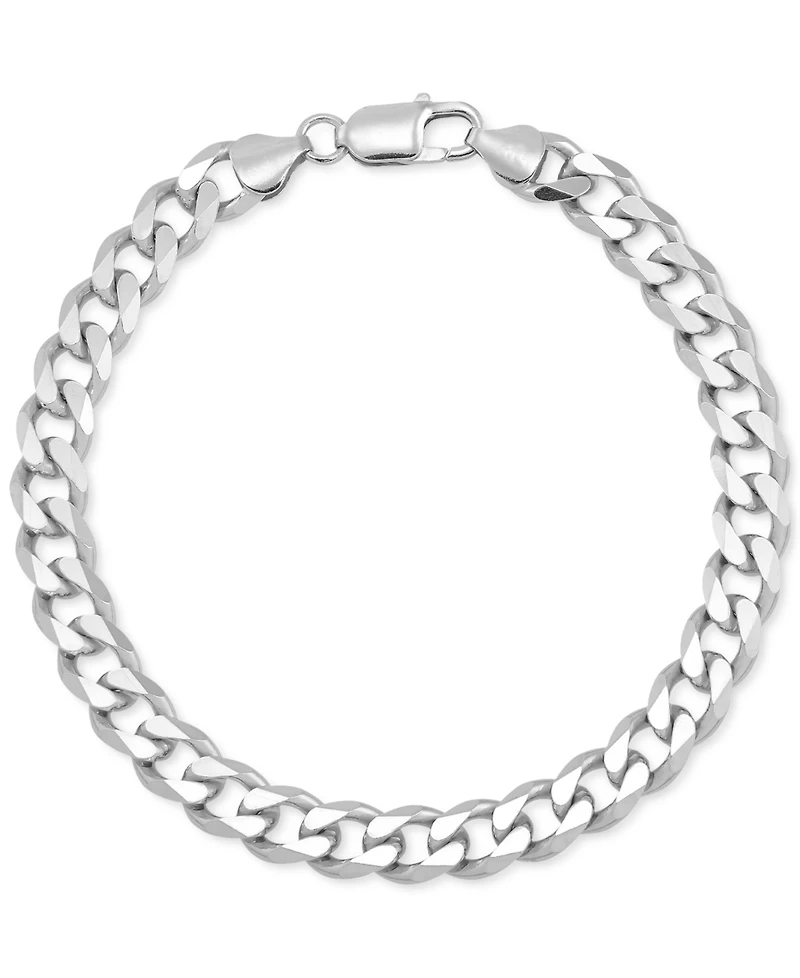 Men's Curb Chain Bracelet in Sterling Silver
