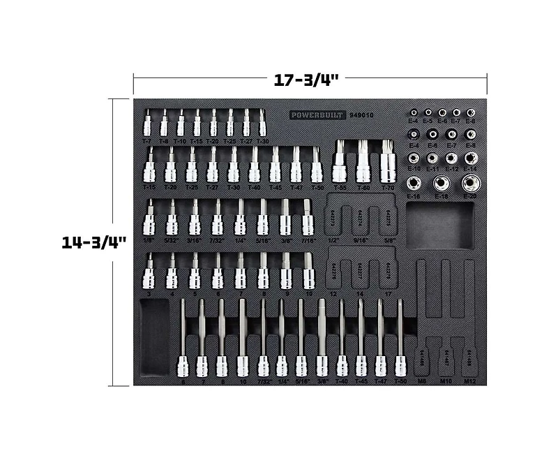 Powerbuilt 64 Piece Pro Tech Bit and E-Torx Socket Set