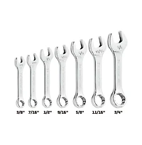 Powerbuilt 7 Piece Sae Stubby Combination Wrench Set