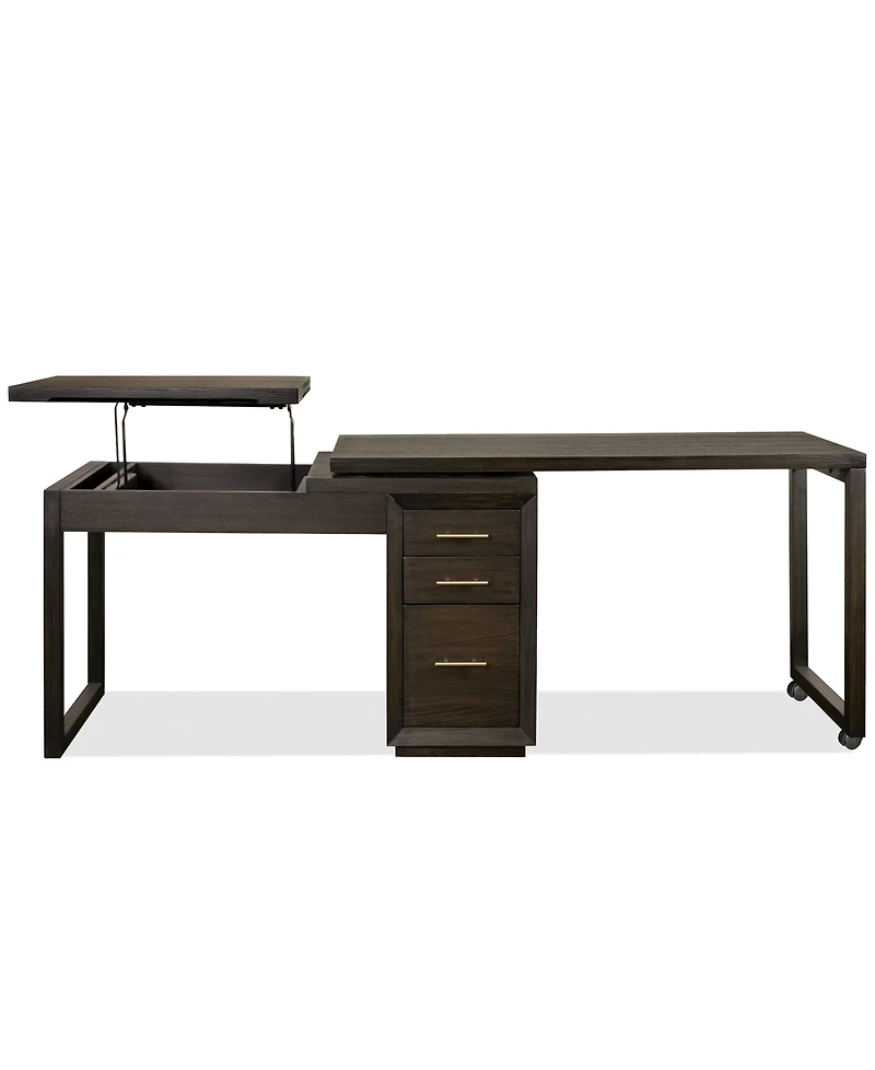 Prelude 56" Wood Swivel Lift Top L-shaped Desk