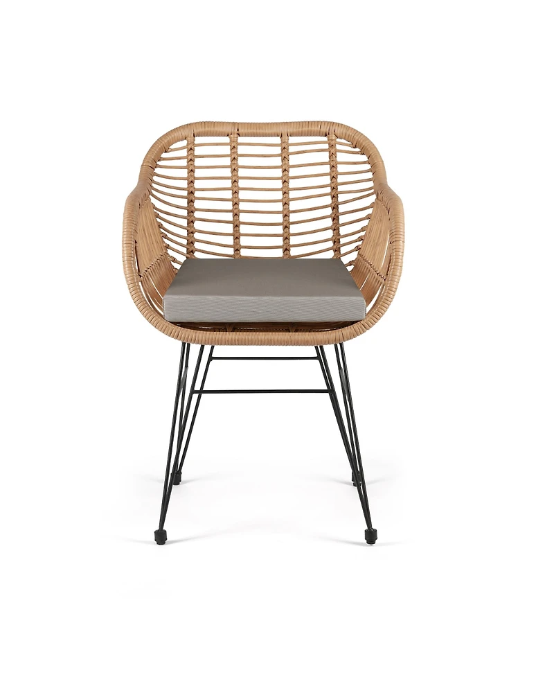 WestinTrends 3-Piece Wicker Outdoor Patio Conversation Set