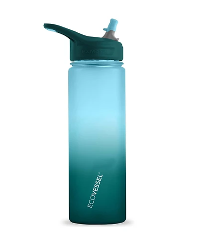 EcoVessel Wave Eastman Tritan Plastic Bottle with Flip Straw Lid, 24 oz