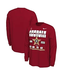 Men's Nike Red Georgia Bulldogs College Football Playoff 2022 National Champions Celebration Long Sleeve T-shirt