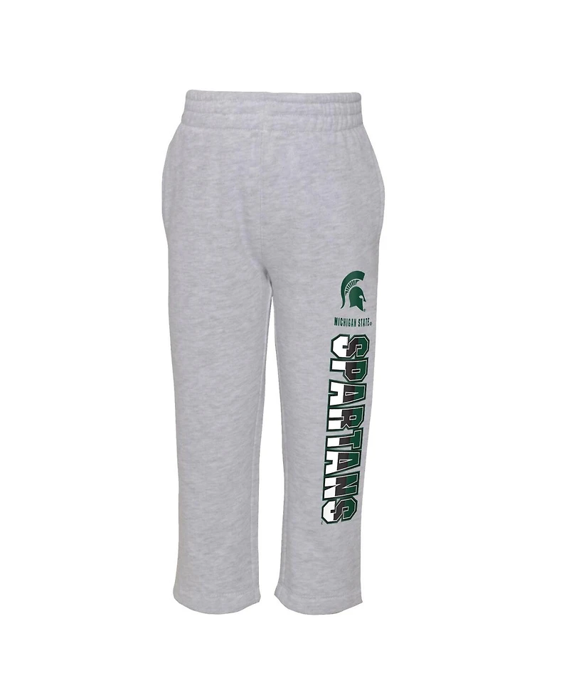 Toddler Boys Heather Gray, Green Michigan State Spartans Playmaker Pullover Hoodie and Pants Set