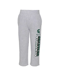 Toddler Boys Heather Gray, Green Michigan State Spartans Playmaker Pullover Hoodie and Pants Set