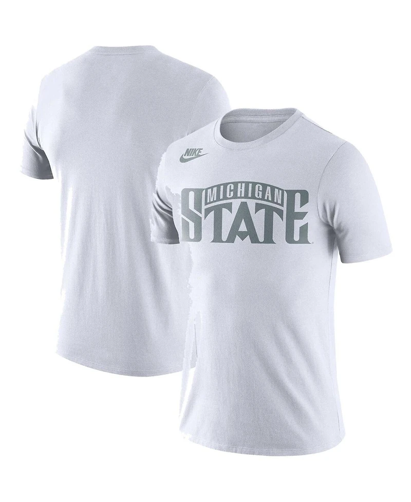 Men's Nike White Michigan State Spartans Basketball Retro 2-Hit T-shirt